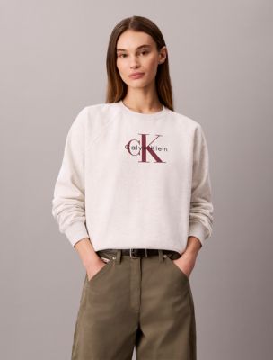 Monologo Relaxed Crewneck Sweatshirt, Light Grey Heather