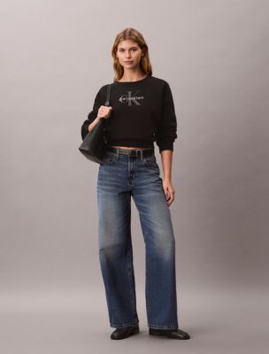 Женские худи Calvin Klein Monologo Relaxed Crewneck Sweatshirt — фото 2