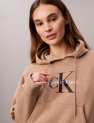 Женское худи Calvin Klein Monologo Fleece, цвет: Amphora — фото 2