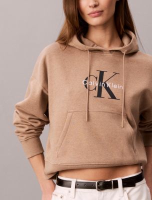 Женское худи Calvin Klein Monologo Fleece, цвет: Amphora — фото 4