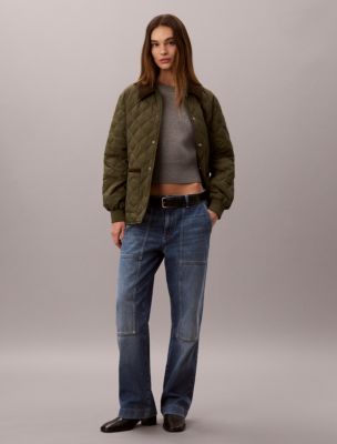 Женская куртка Calvin Klein Quilted Liner Jacket, цвет: Оливковый ночной — фото 2