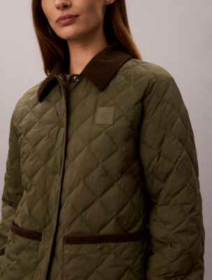 Женская куртка Calvin Klein Quilted Liner Jacket, цвет: Оливковый ночной — фото 3