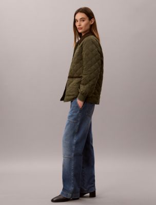 Женская куртка Calvin Klein Quilted Liner Jacket, цвет: Оливковый ночной — фото 4