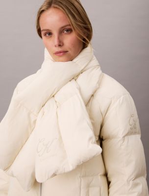 Женская куртка Calvin Klein Matte Midweight Down Puffer Coat with Scarf, цвет: Turtledove — фото 5
