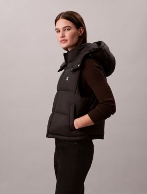 Женский жилет Calvin Klein Midweight Puffer Vest, цвет: Чёрный — фото 4