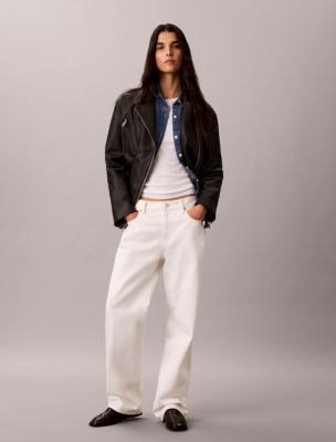 Женская куртка Calvin Klein Faux Leather Motorcycle, цвет: Чёрный — фото 2
