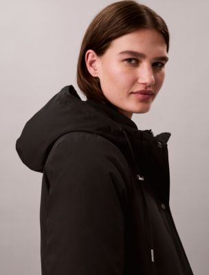 Женская куртка Calvin Klein Lightweight Mid Length Parka, цвет: Чёрный — фото 2