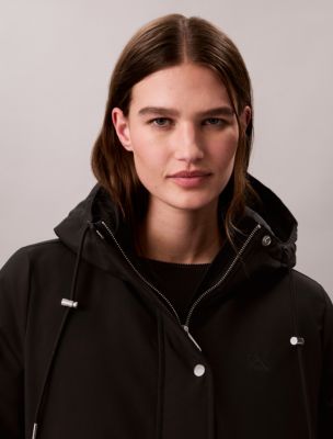 Женская куртка Calvin Klein Lightweight Mid Length Parka, цвет: Чёрный — фото 5