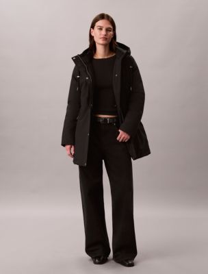 Lightweight Mid Length Parka Jacket, Black