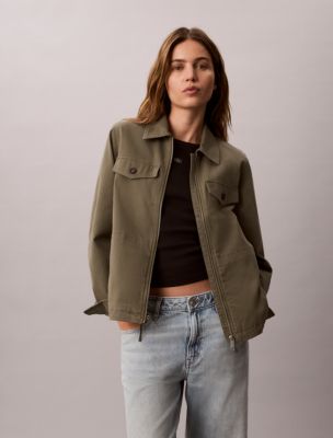 Cotton Canvas Jacket, Dusty Olive