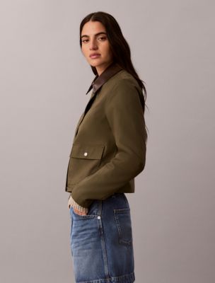 Женская куртка Calvin Klein Utility Short, цвет: Оливковый ночной — фото 3