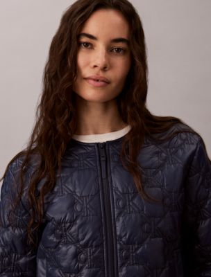 Женская куртка Calvin Klein Monogram Quilted Liner Jacket, цвет: Синий — фото 3