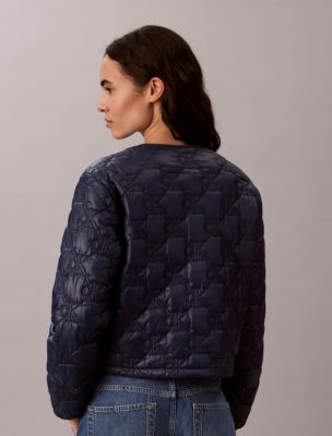 Женская куртка Calvin Klein Monogram Quilted Liner Jacket, цвет: Синий — фото 5