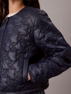 Женская куртка Calvin Klein Monogram Quilted Liner Jacket, цвет: Синий — фото 6