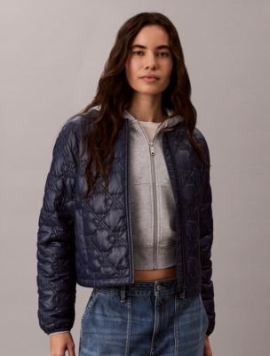 Monogram Quilted Liner Jacket, Blue Nights