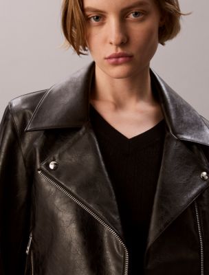 Женские куртки Calvin Klein Faux Leather Biker Jacket — фото 2