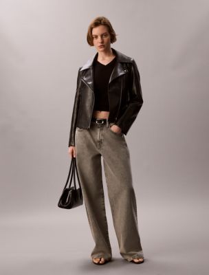 Женские куртки Calvin Klein Faux Leather Biker Jacket — фото 4
