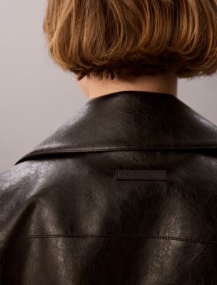 Женские куртки Calvin Klein Faux Leather Biker Jacket — фото 5