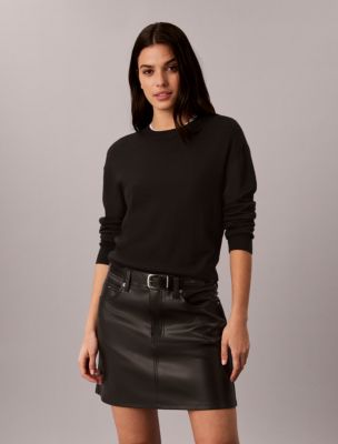 Женская юбка Calvin Klein Faux Leather 5-Pocket Mini, цвет: Чёрный — фото 2