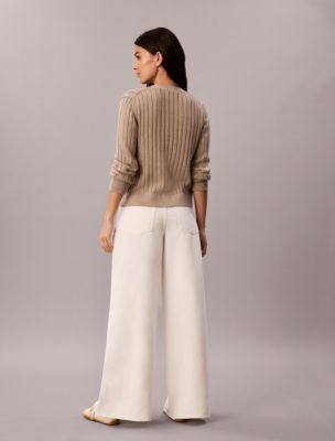 Женские брюки Calvin Klein Cotton Twill Wide Leg Pants — фото 4