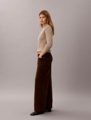Женские брюки Calvin Klein Corduroy Wide Leg, цвет: Коричневый — фото 2