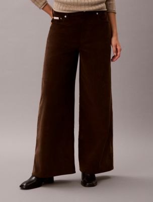 Женские брюки Calvin Klein Corduroy Wide Leg, цвет: Коричневый — фото 3