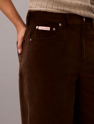 Женские брюки Calvin Klein Corduroy Wide Leg, цвет: Коричневый — фото 4
