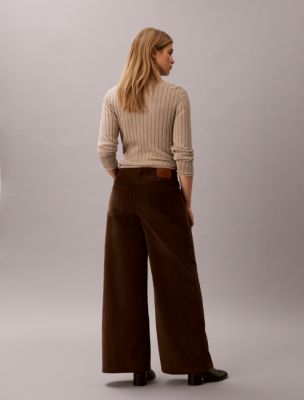 Женские брюки Calvin Klein Corduroy Wide Leg, цвет: Коричневый — фото 5