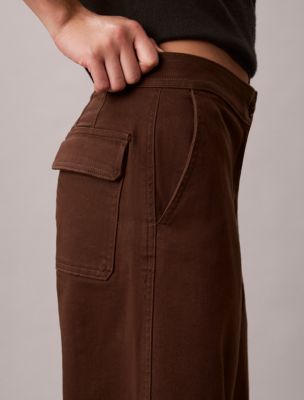 Женские брюки Calvin Klein Cotton Twill A-Line, цвет: Коричневый — фото 3