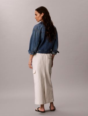 Женская юбка Calvin Klein Cotton Twill Cargo, цвет: Молочный — фото 5