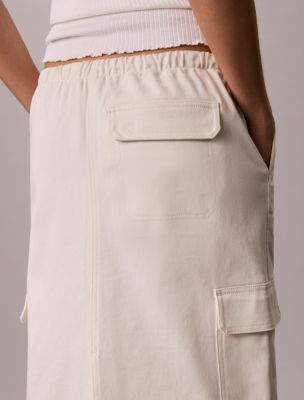 Женская юбка Calvin Klein Cotton Twill Cargo, цвет: Молочный — фото 6