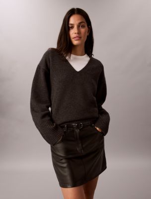 Женская юбка Calvin Klein Faux Leather 5-Pocket Mini, цвет: Чёрный — фото 2