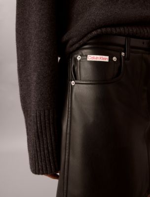 Женская юбка Calvin Klein Faux Leather 5-Pocket Mini, цвет: Чёрный — фото 3