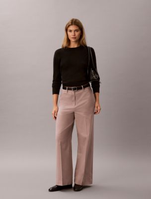 Chino Wide Leg Pants, Dusted Fox