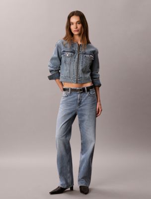 Женские куртки Calvin Klein Collarless Cropped Trucker Jacket — фото 2