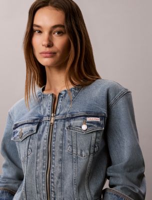 Женские куртки Calvin Klein Collarless Cropped Trucker Jacket — фото 3