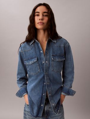 Женские рубашки Calvin Klein Denim Western Shirt — фото 2