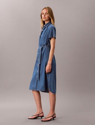 Женские платья Calvin Klein Denim Belted Shirt Dress — фото 3