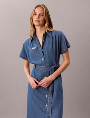 Женские платья Calvin Klein Denim Belted Shirt Dress — фото 5