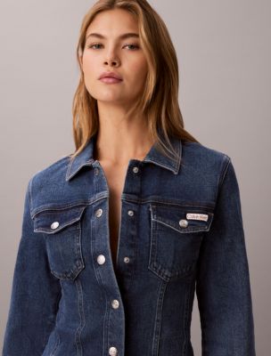Женские платья Calvin Klein Denim Trucker Long Sleeve Mini Dress — фото 2