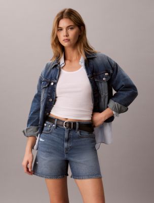 Женские шорты Calvin Klein High Rise A-Line Denim Shorts — фото 3