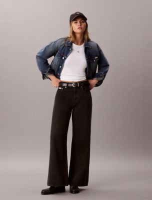 Wide Leg Jeans, Worn Black