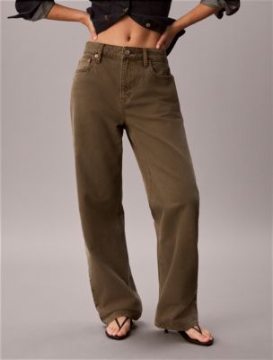 Женские джинсы Calvin Klein 90s Straight, цвет: Выцветший оливковый — фото 2