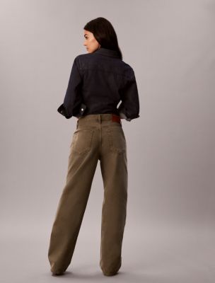 Женские джинсы Calvin Klein 90s Straight, цвет: Выцветший оливковый — фото 3