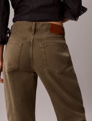 Женские джинсы Calvin Klein 90s Straight, цвет: Выцветший оливковый — фото 4