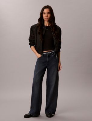 Twisted Seam Low Rise Baggy Jeans, Blue Alaska
