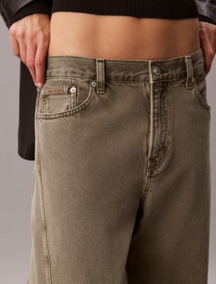 Женские джинсы Calvin Klein Twisted Seam Low Rise Baggy, цвет: Выцветший оливковый — фото 4
