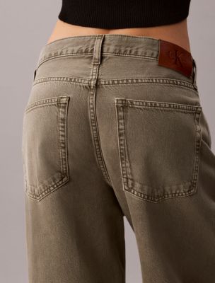 Женские джинсы Calvin Klein Twisted Seam Low Rise Baggy, цвет: Выцветший оливковый — фото 6