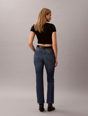 Женские джинсы Calvin Klein High Rise Bootcut, цвет: Тёмно-синий — фото 5