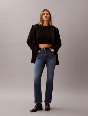 High Rise Bootcut Jeans, Navy Villa